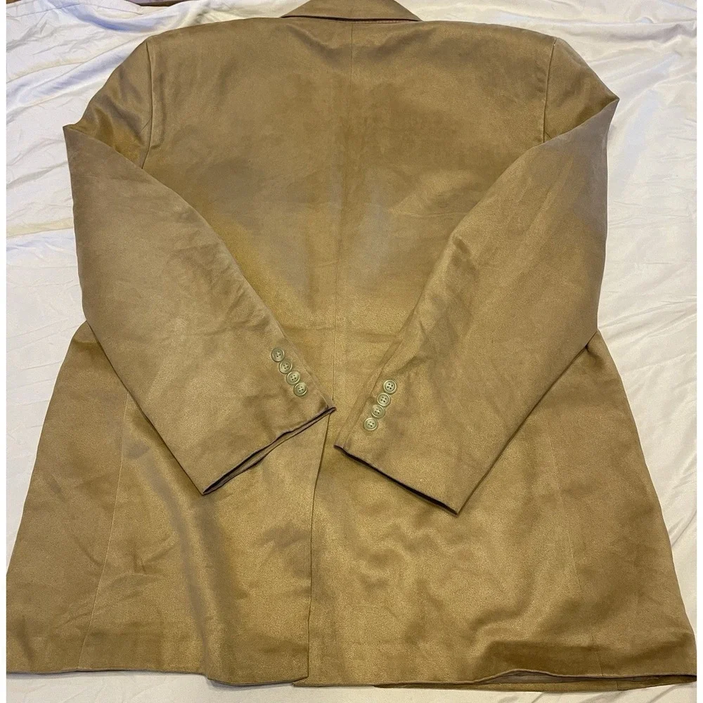 Chaps Suit Jacket‎ Faux Suede Mens 44R Sport Coat Blazer Tan